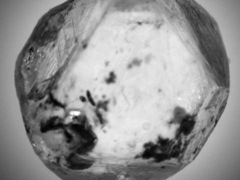 Inclusions in clear rough diamond